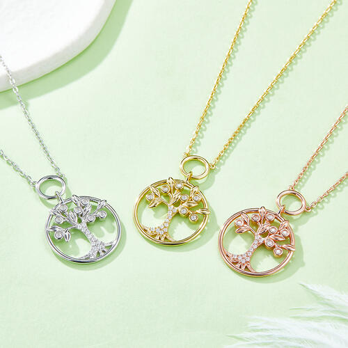 3 Moissanite Gem Tree Of Life Necklaces