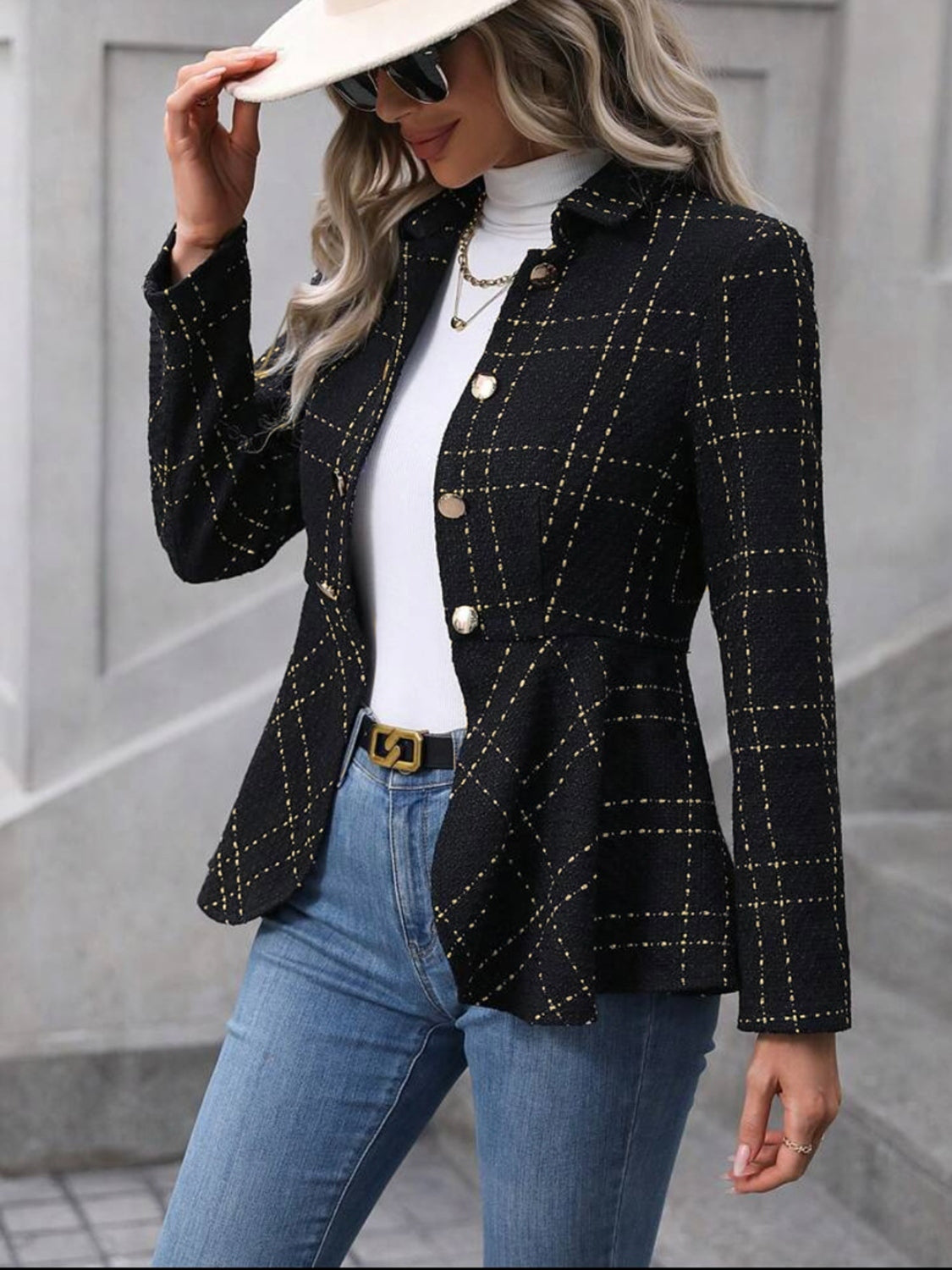4 Elegant Ruffle Collared Blazer