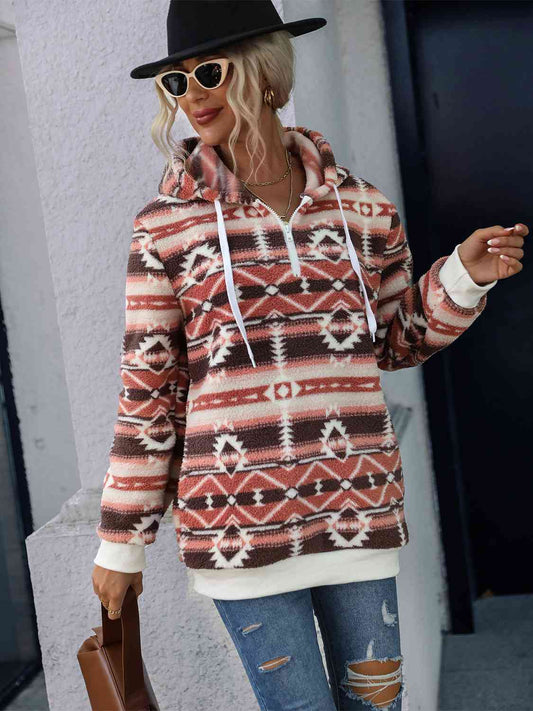 Cozy Oversized Aztec Hoodie Sweatshirt
