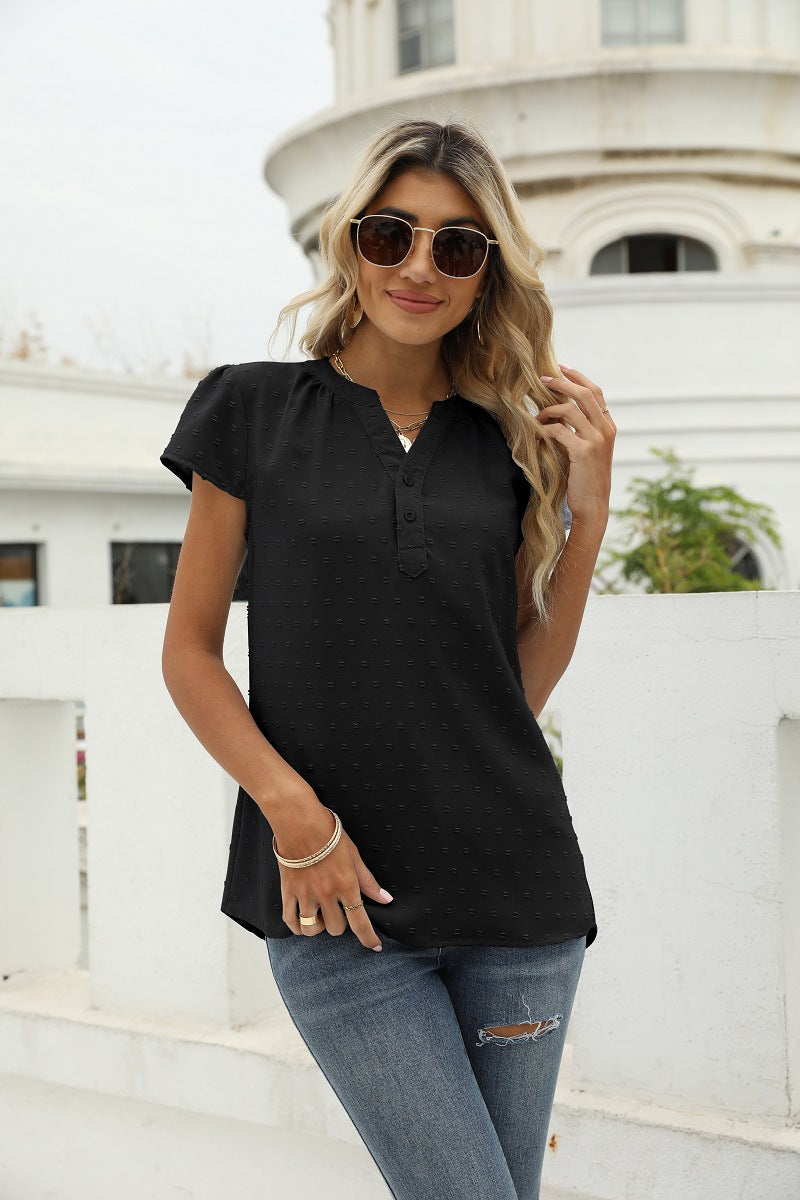Swiss Dot Tunic Shirt ( 9 Colors / S - 2X )