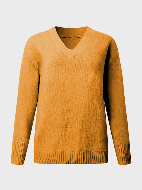 7 Cozy V-Neck Knit Sweater (S - 2X)
