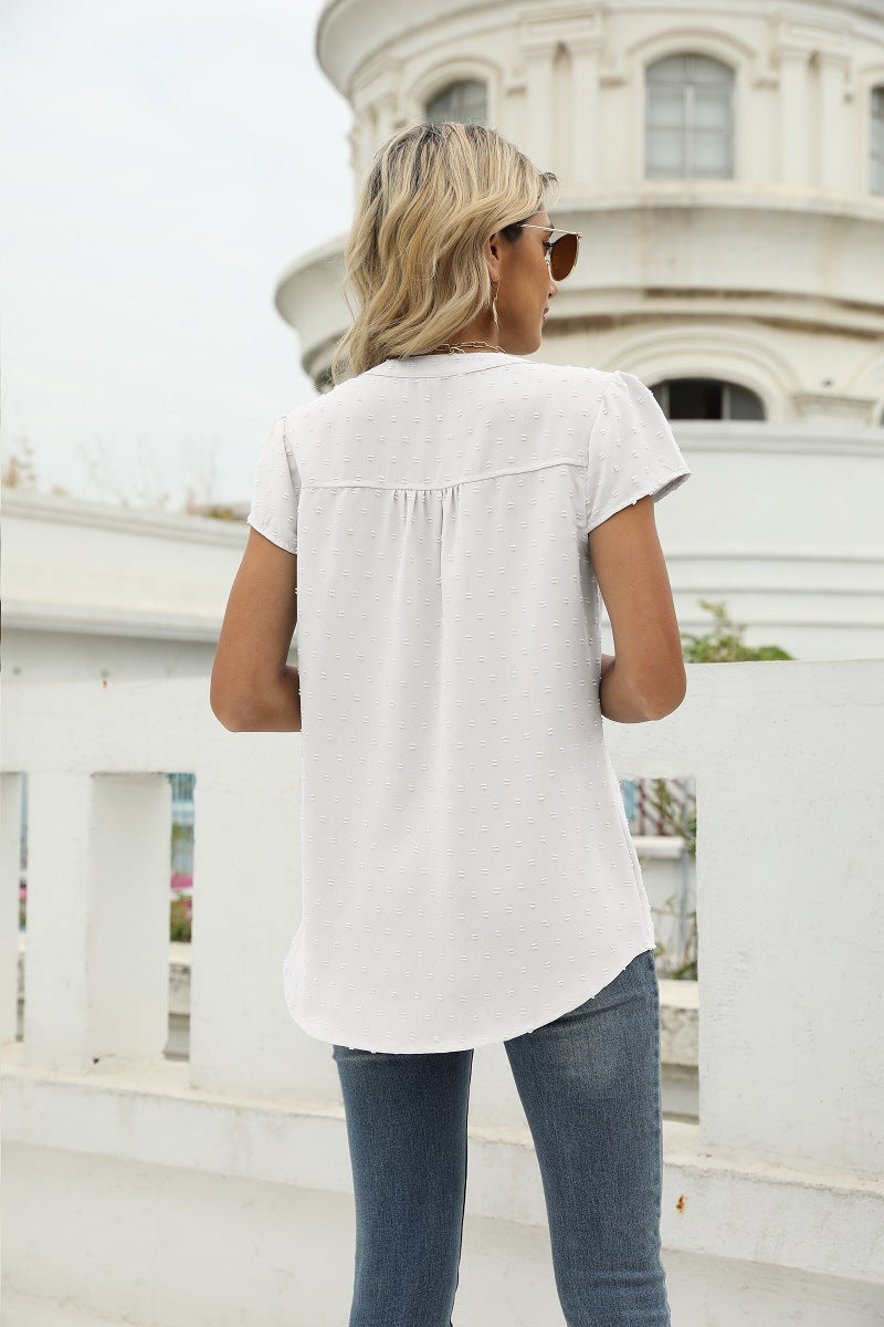Swiss Dot Tunic Shirt ( 9 Colors / S - 2X )