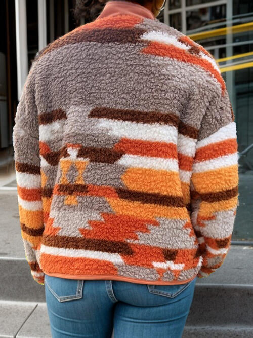 Color Block Snap Down Jacket (1X - 3X)