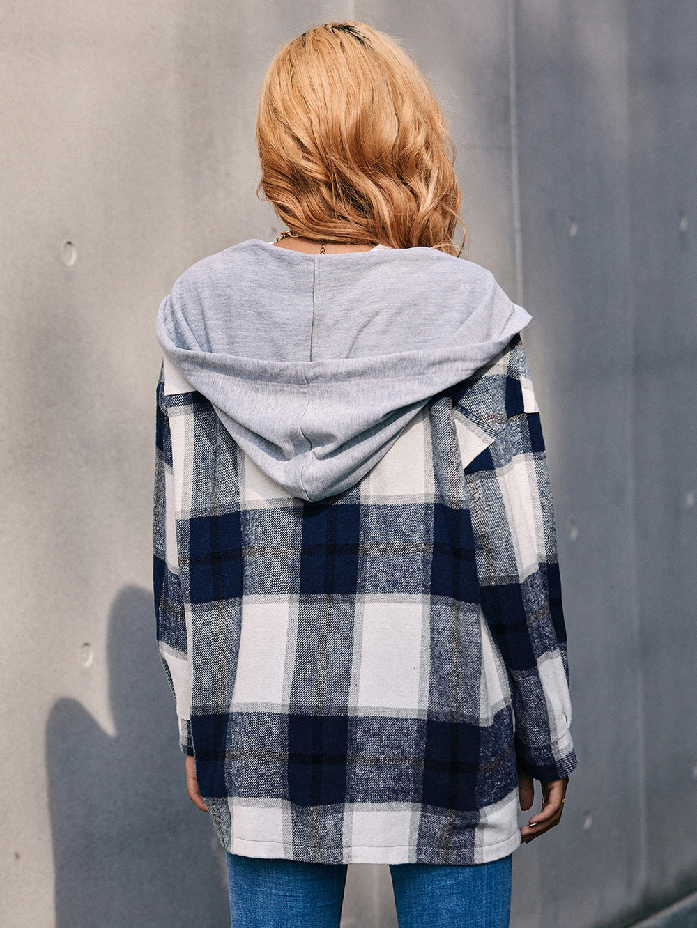 Plaid Boyfriend Hoodie Jacket