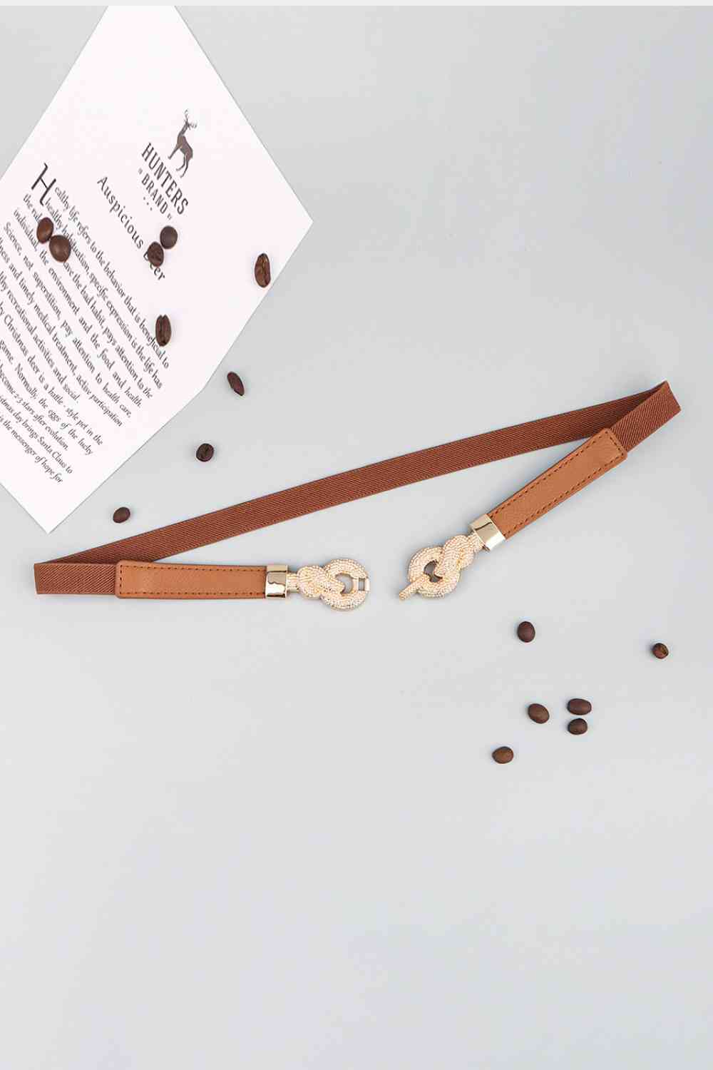 3 Zinc Alloy Vegan Leather Thin Belt