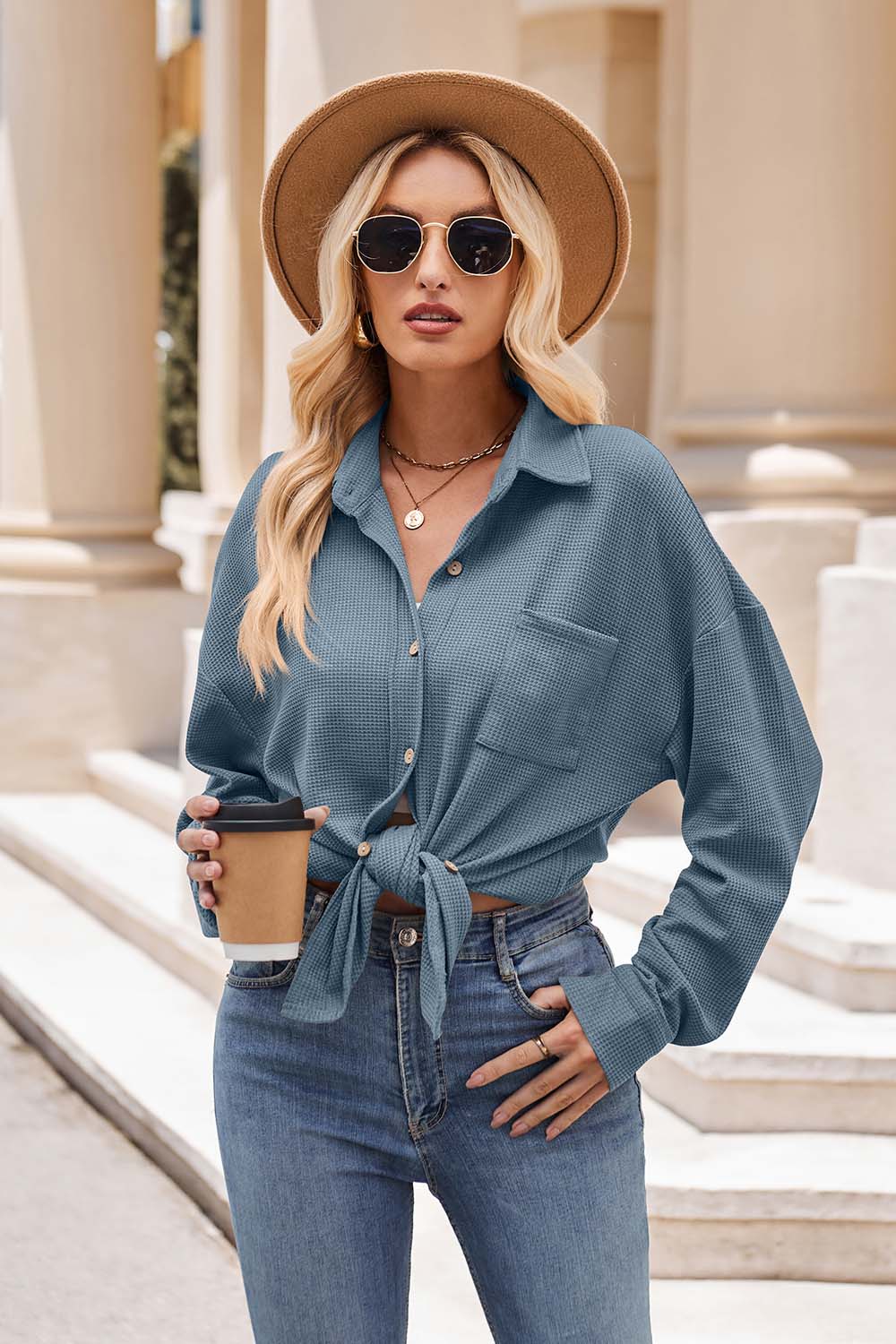 6 Collared Button Down Shirt (S - 2X)