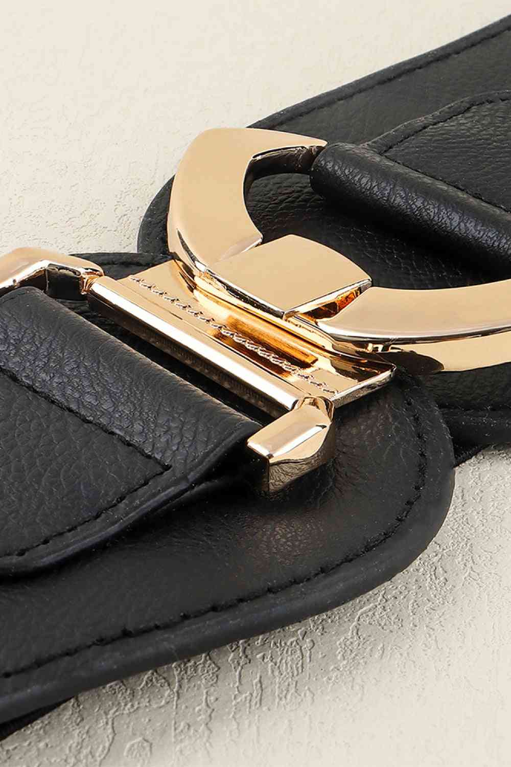 Vegan Leather Buckle Elastic Belt ( 2 Colors)