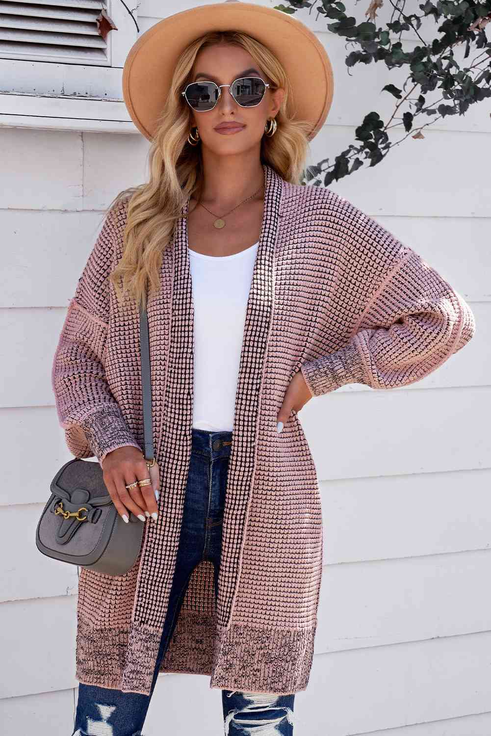 5 Woven Heather Longline Cardigan