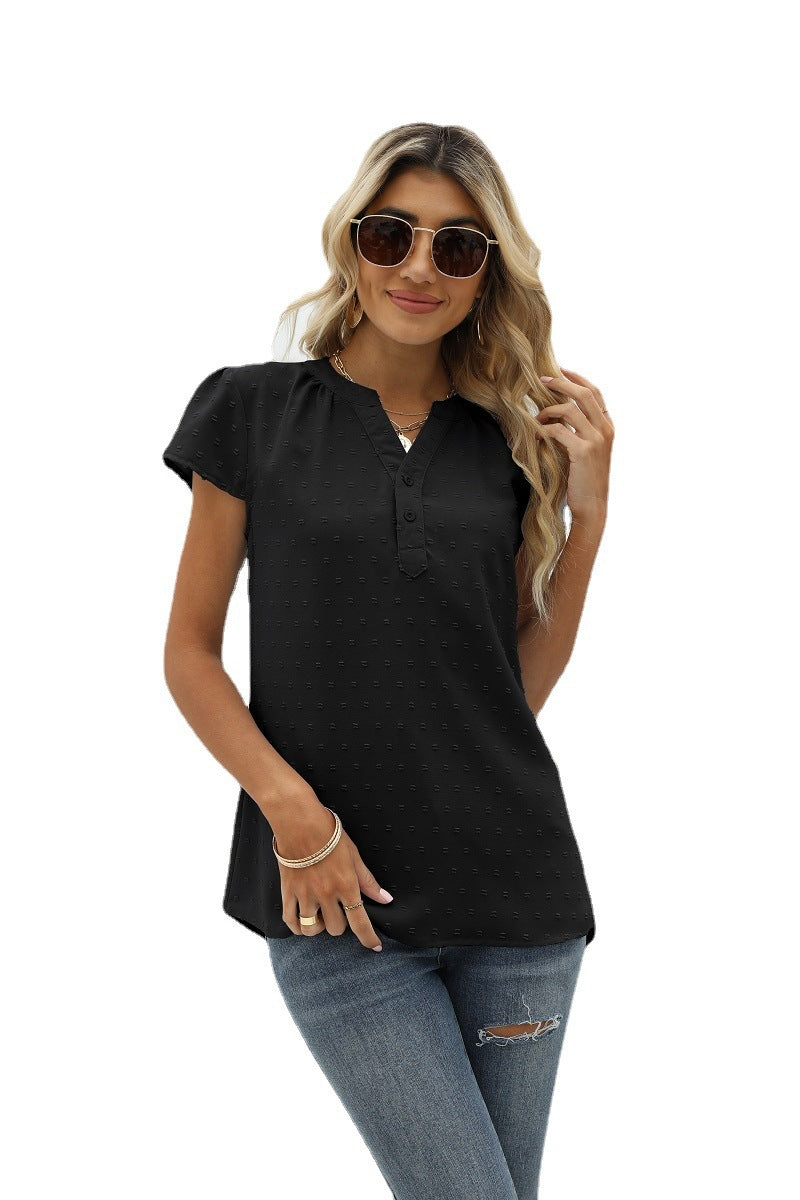 Swiss Dot Tunic Shirt ( 9 Colors / S - 2X )