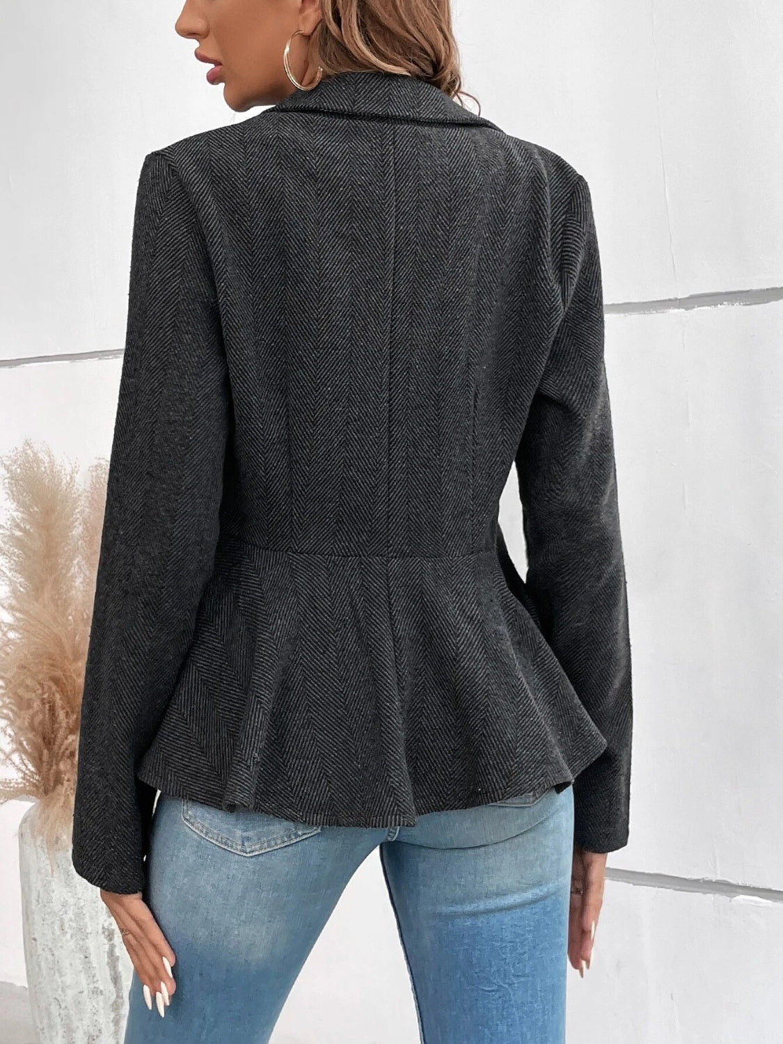 4 Elegant Ruffle Collared Blazer