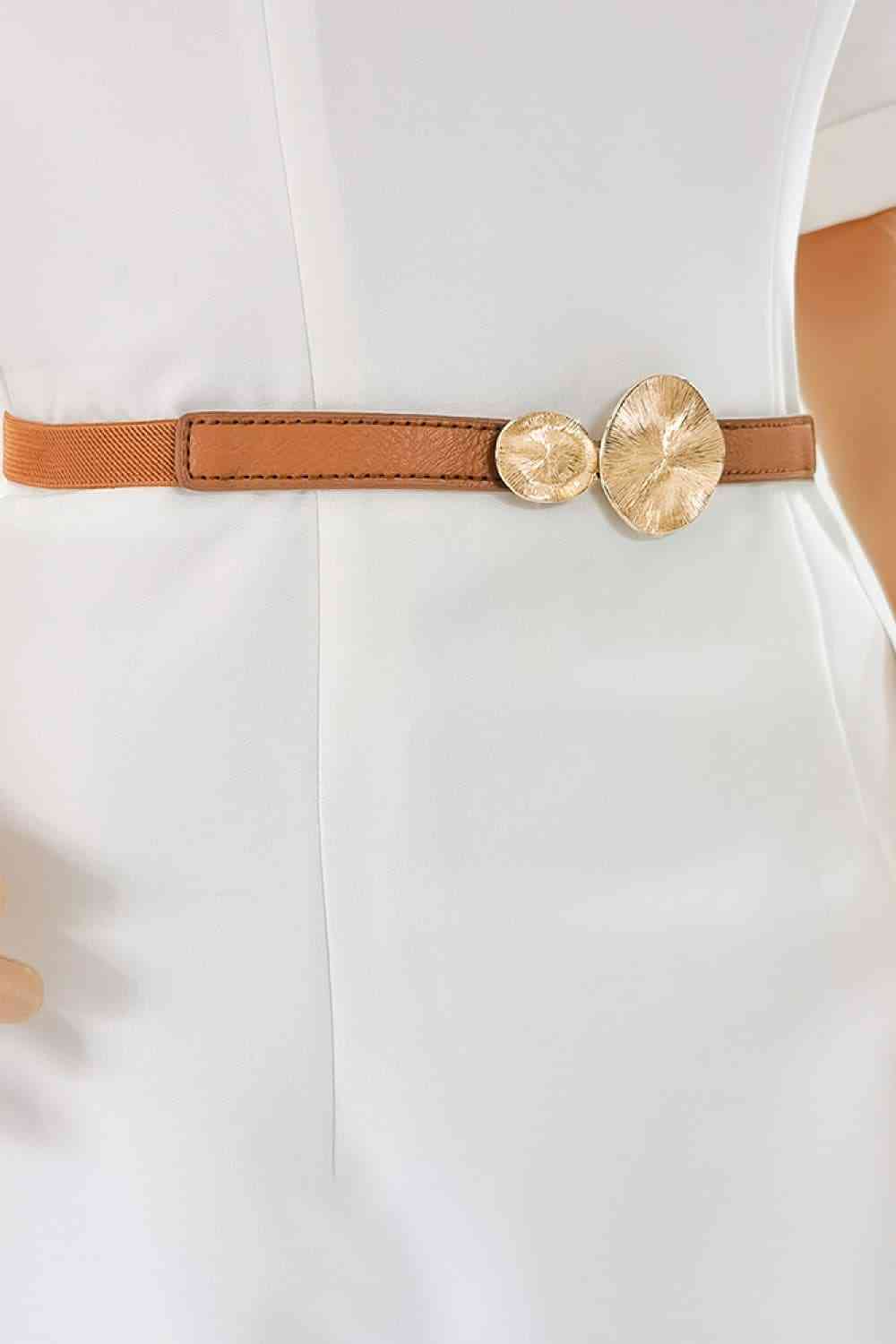 3 Vegan Leather Circle Skinny Belt