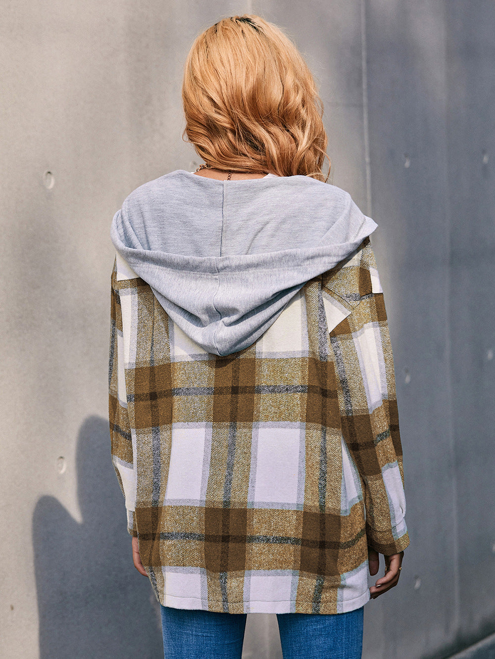 Plaid Boyfriend Hoodie Jacket