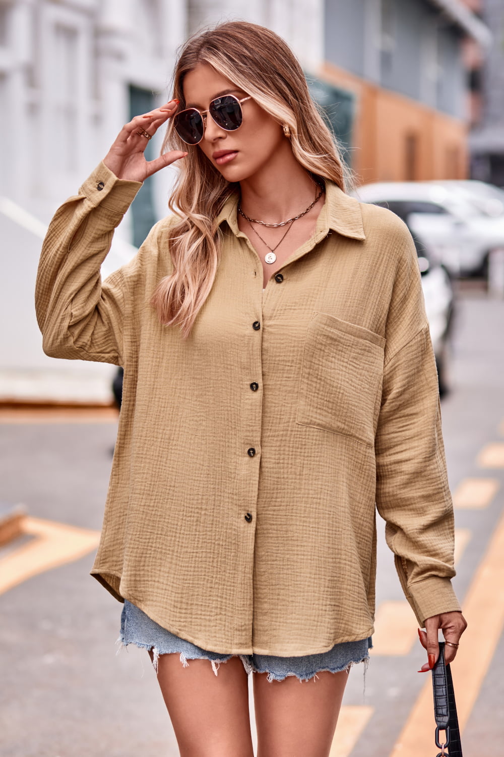 Classy Textured Utilitarian Shacket ( 6 Colors / S - 2X )