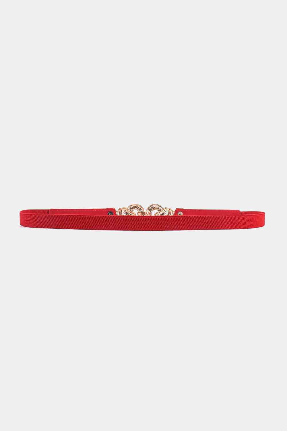3 Zinc Alloy Vegan Leather Thin Belt