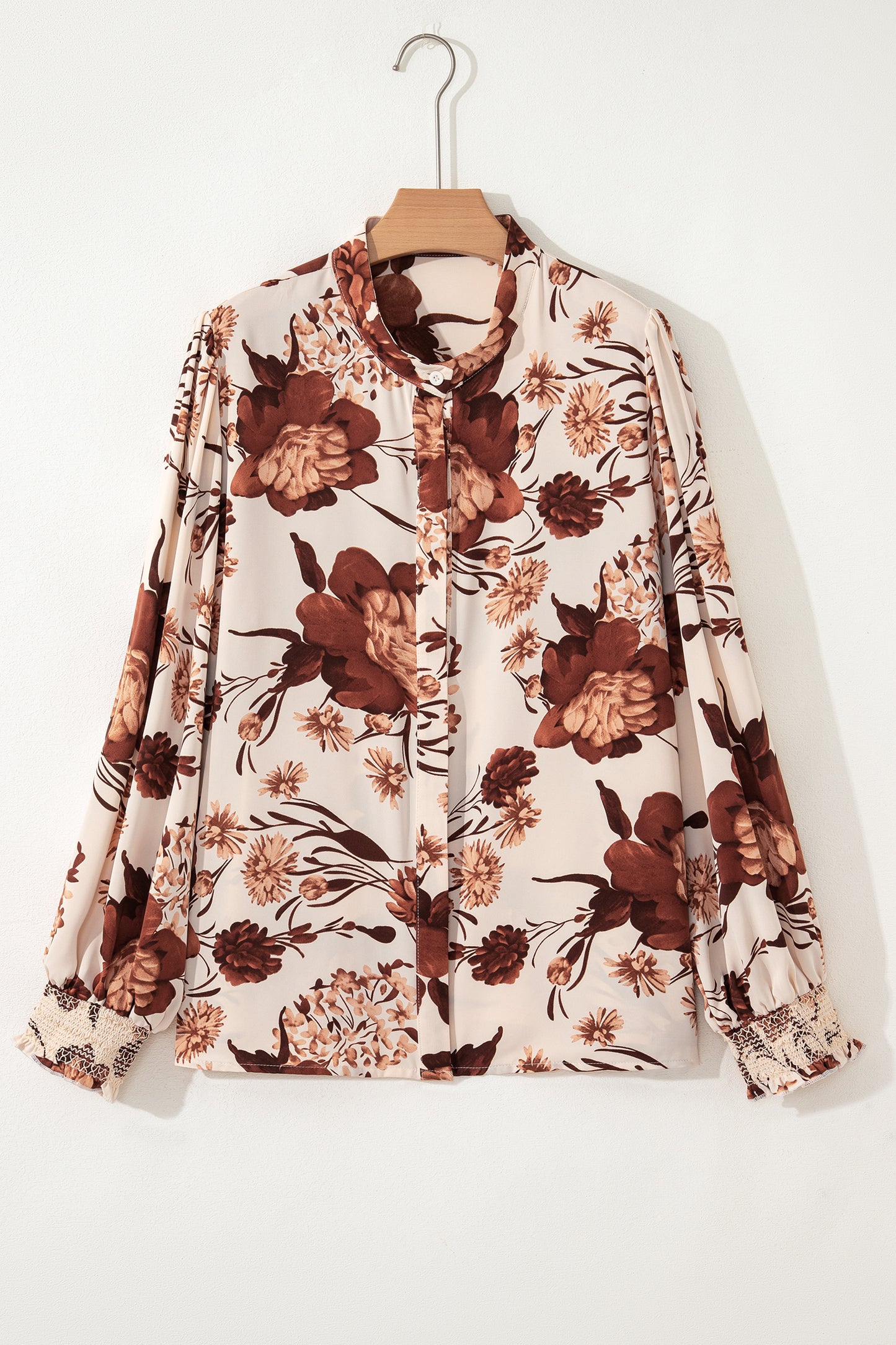 LaurenNichole Aura La’Vintage Floral Poet Sleeve Blouse – Romantic Button-Down Shirt