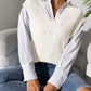 Classic Pearl V-Neck Sweater Vest in 5 Colors Onsize