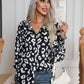 Black Retro Collared Neck Button Down  Shirt S - 2X