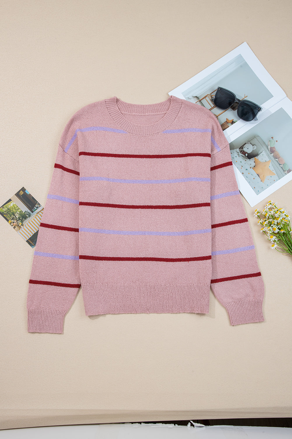 Cozy Knit Stripe Oversized Sweaters in 3 Colors