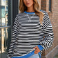Comfy Oversized Stripe Sweatshirt in 2 Colors (S - 2X)