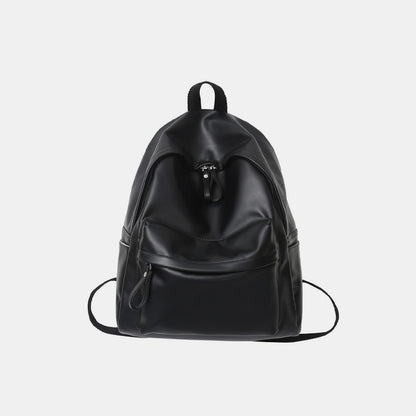 Vegan Leather Zip Backpack Bag. 4 Colors