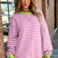 Comfy Oversized Stripe Sweatshirt in 2 Colors (S - 2X)