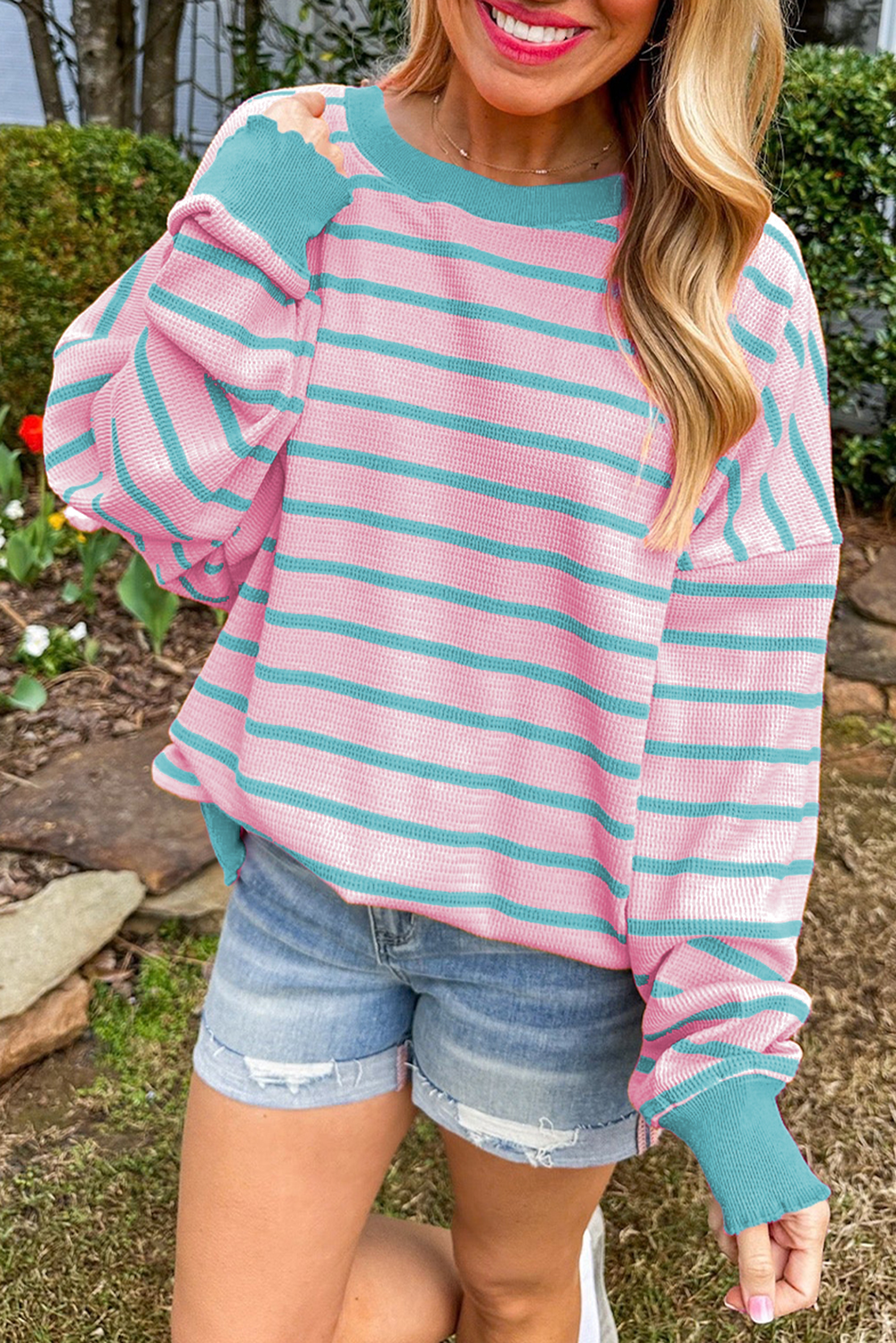 Comfy Colorblock Stripe Oversized Sweater in 4 Colors