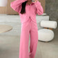 Daydream in Pink Cropped Hoodie Wide Legged Sweatsuit at LaurenNichole