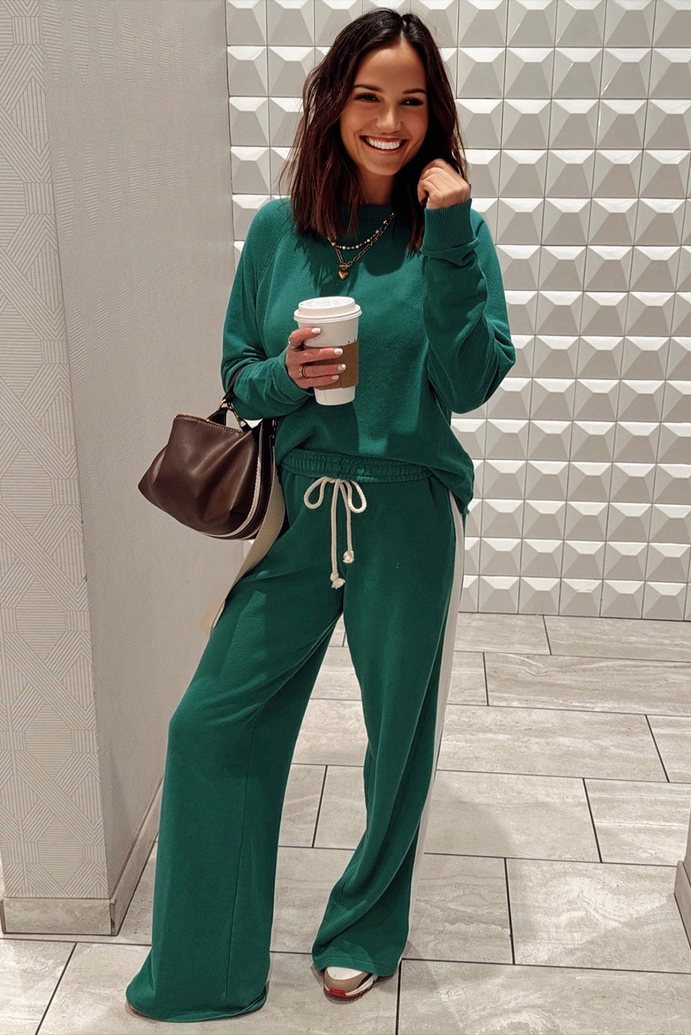 Varsity Green Oversized Comfy Sweatsuit