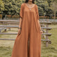 Comfy Chic Caramel Wide Leg Jumpsuit