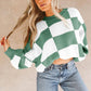 Cozy Checker Bishop Sleeve Sweaters  S - 2X in 3 Colors