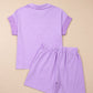 LaurenNichole Daydream Stripe Dolman Sleeve Polo & Drawstring Shorts Outfit — Pastel Casual 2-Piece Outfit (S–2X)