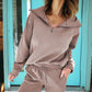 Polo Collared Zip-Up Fitted 2-Piece Daydream Sweatsuit — your polished cozy look from LaurenNichole