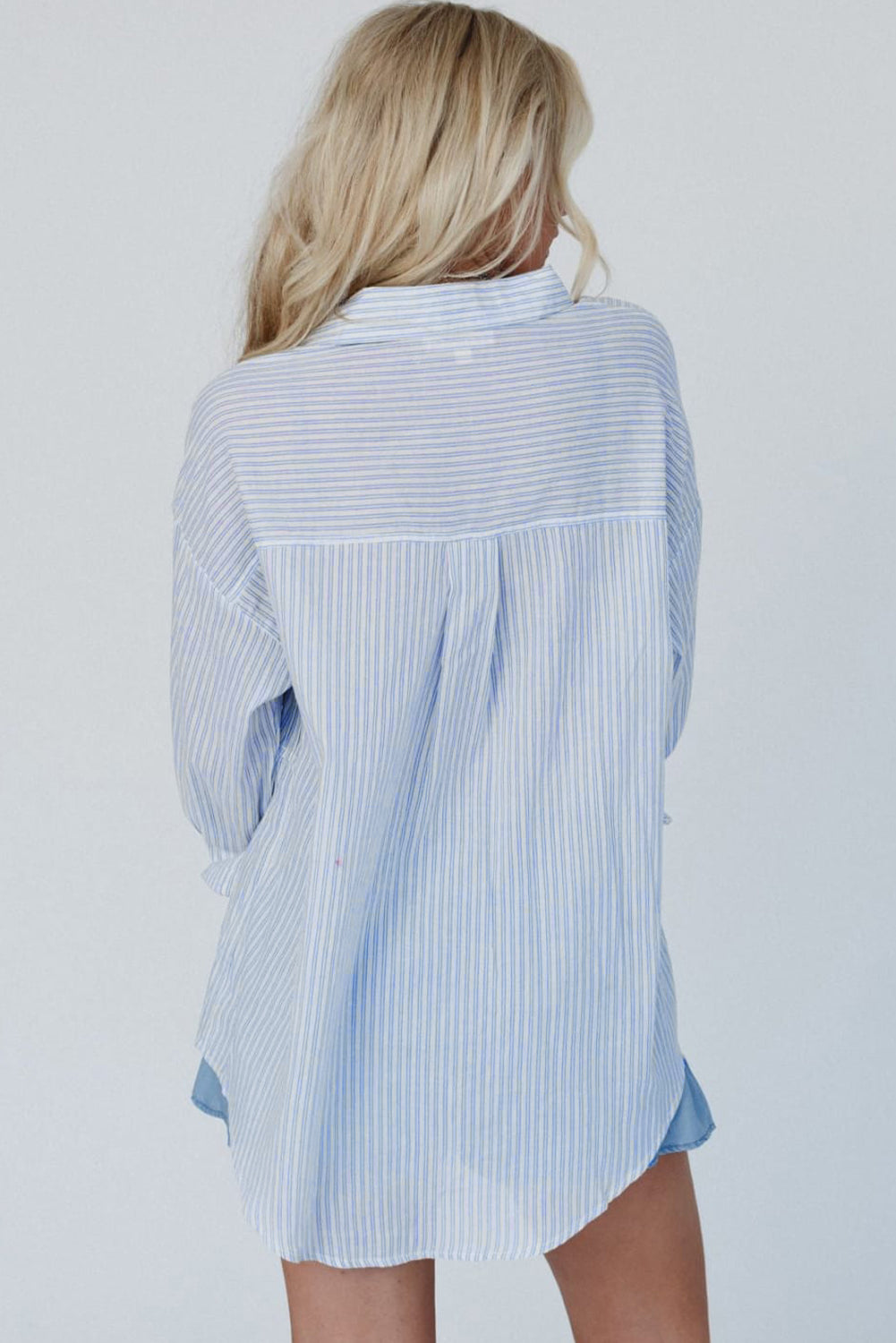 Classic Layered Pinstriped Button Down Shirt