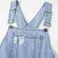 LaurenNichole Vintage Distressed Denim Wide-Legged Overall Jumpsuit