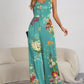 4 Floral Spaghetti Strap Wide Leg Jumpsuit