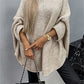 Elegant Round Neck Poncho Long Sleeve Sweater