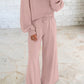 Comfy Pink Ruffle Sleeve Wide Legged Sweatsuit Outfit in 3 Colors