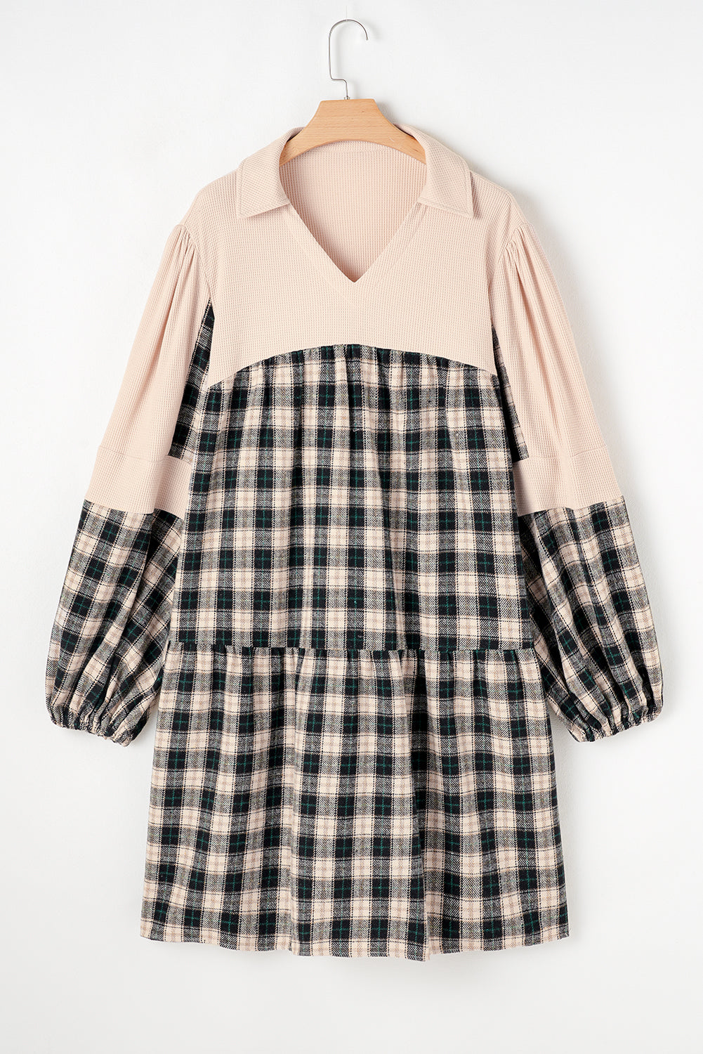 Classic Oversized Plaid Waffle Knit Shirt (1X - 4X)