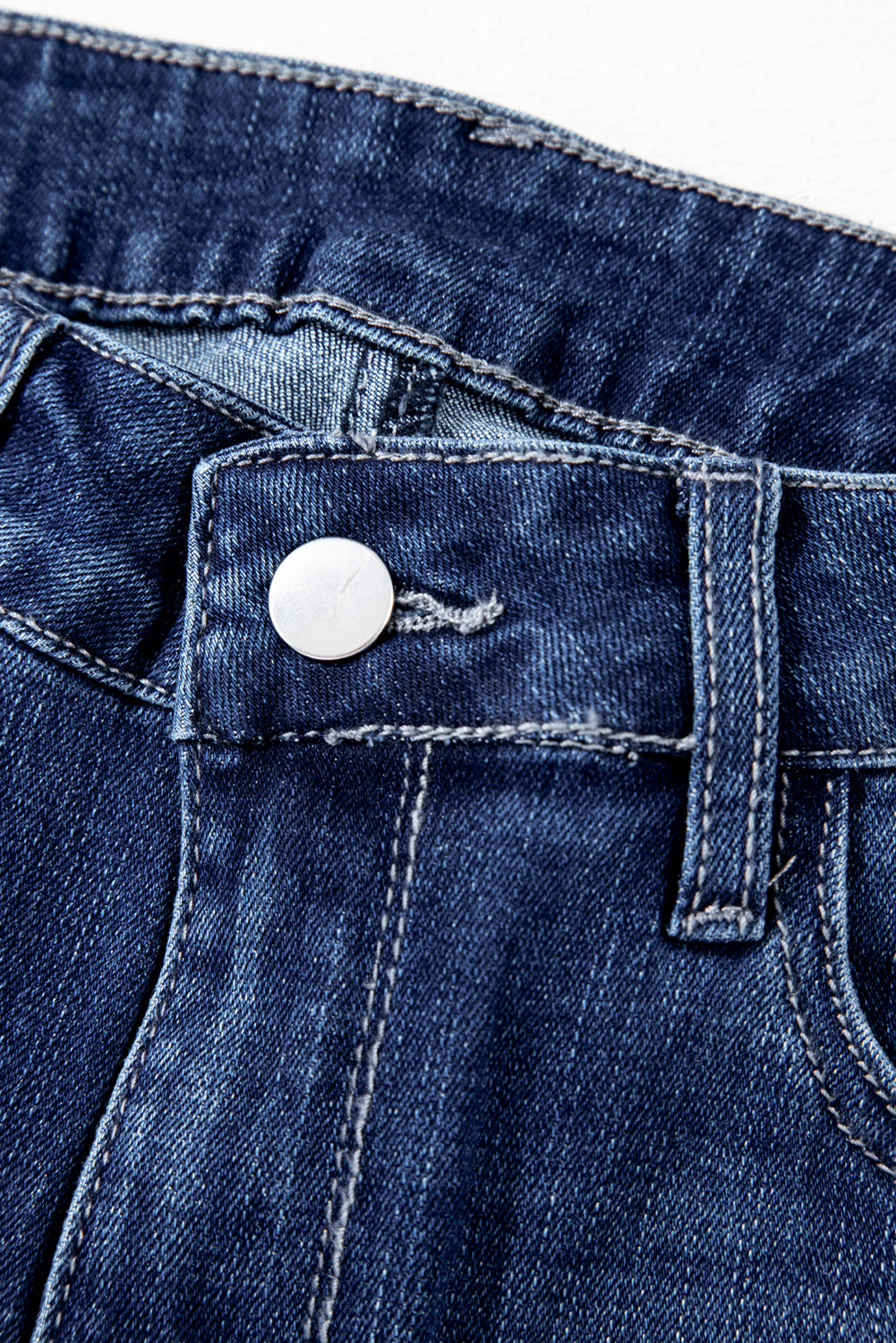 Mineral Washed Raw Hem High Waist Flared Jeans