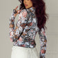 Elegant Floral High Neck Mesh Blouse