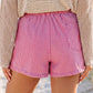 Sky Blue Stripe Drawstring Elastic Waist Casual Denim Shorts