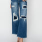 Patch Wide Leg Crop Jeans (0 - 3X)