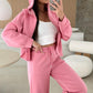 Daydream in Pink Cropped Hoodie Wide Legged Sweatsuit at LaurenNichole
