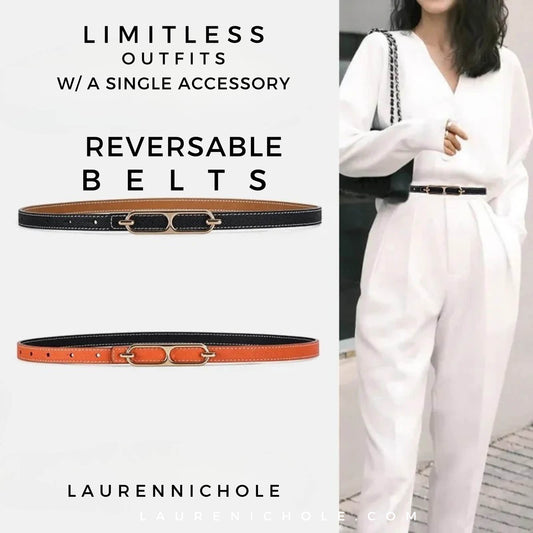 Elegant Luxurious Reversible Leather Belts