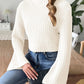 Classy Cropped Mock Neck Sweater in 3 Colors