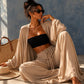 LaurenNichole Aura La'Vintage Soft Lounge Outfit – Cardigan & Wide Leg Pants (S - 3X)