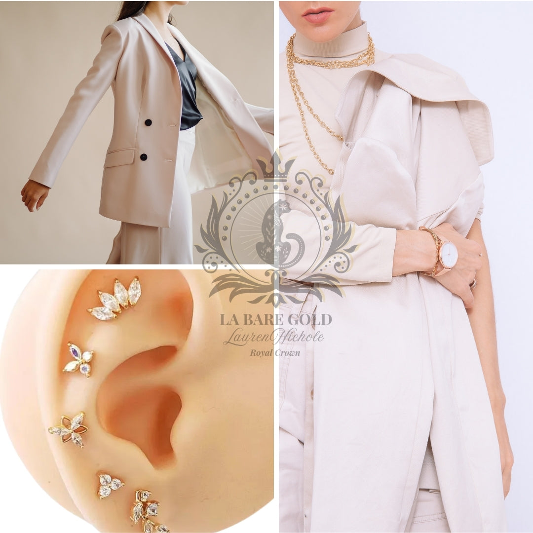 Luxurious Titanium Stack Ear & Nose Studs 10+ Styles