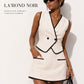 LaurenNichole La'Bond Noir Khaki Tailored Crop Top & High-Waist Shorts Outfit