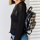 Argyle Pattern Vegan Leather Backpack