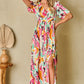 Classy V Neck Print Surplice Maxi Dress